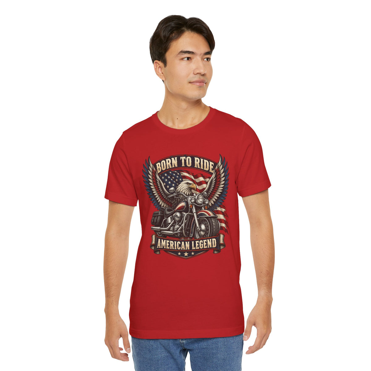 Born to Ride Eagle Motorcycle Tee — American Legend Patriotic T-Shirt