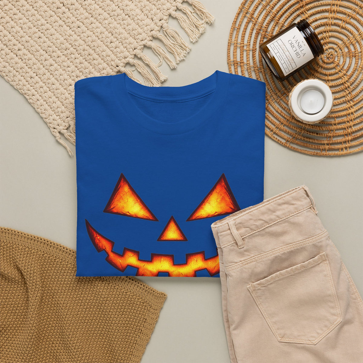 Jack-O'-Lantern Pumpkin Scary Face T-Shirt — Halloween Horror Costume Tee