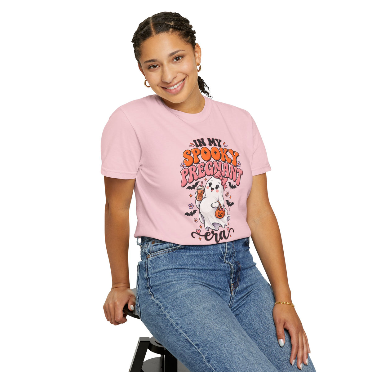 Pregnant Halloween T-Shirt — "In My Spooky Pregnant Era" Cute Ghost Maternity Tee