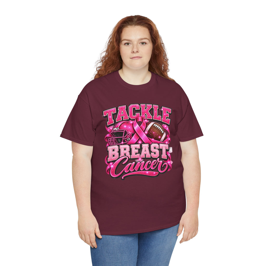 T-Shirt — "Tackle Breast Cancer" Pink Football Awareness Tee