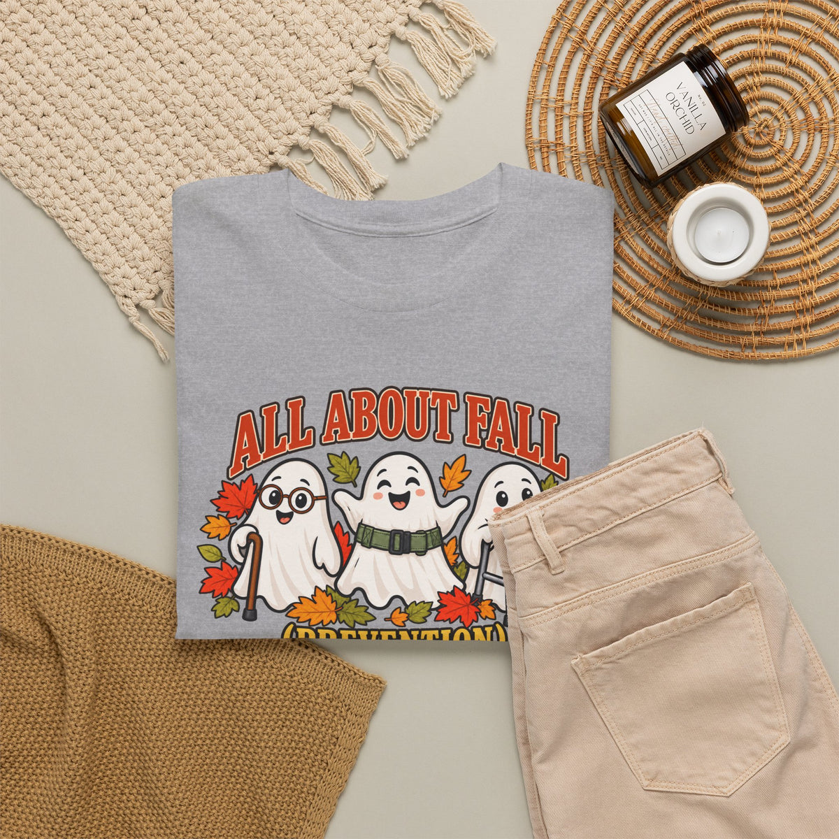 All About Fall (Prevention) Ghost Tee — Cute Halloween Autumn T-Shirt