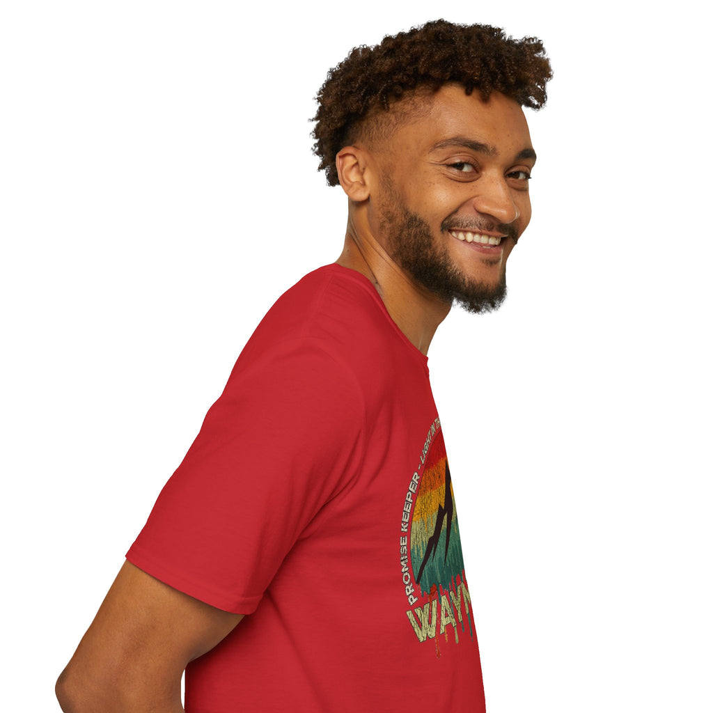 Waymaker Mountain T-Shirt — “Promise Keeper, Light in the Darkness” Christian Graphic Tee