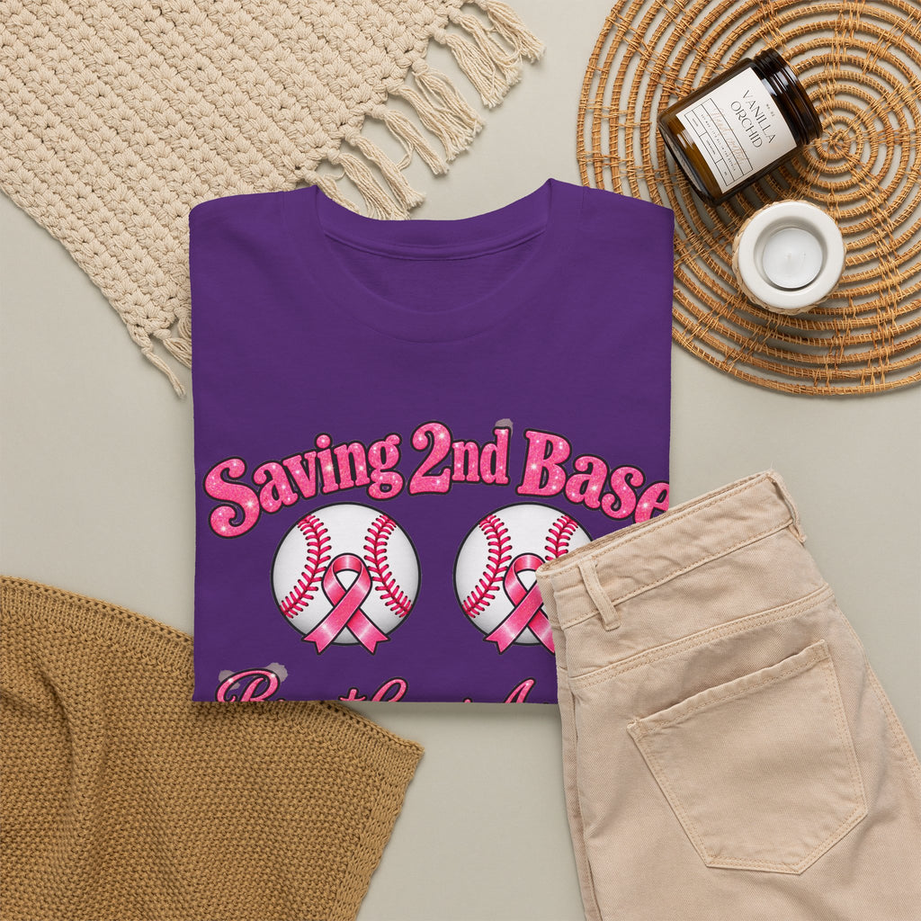 Saving 2nd Base Breast Cancer Awareness T-Shirt
