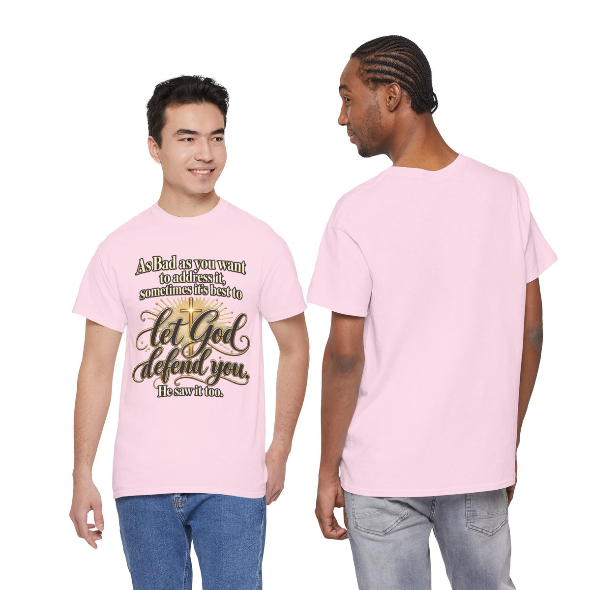 Let God Defend You Inspirational Christian T-Shirt