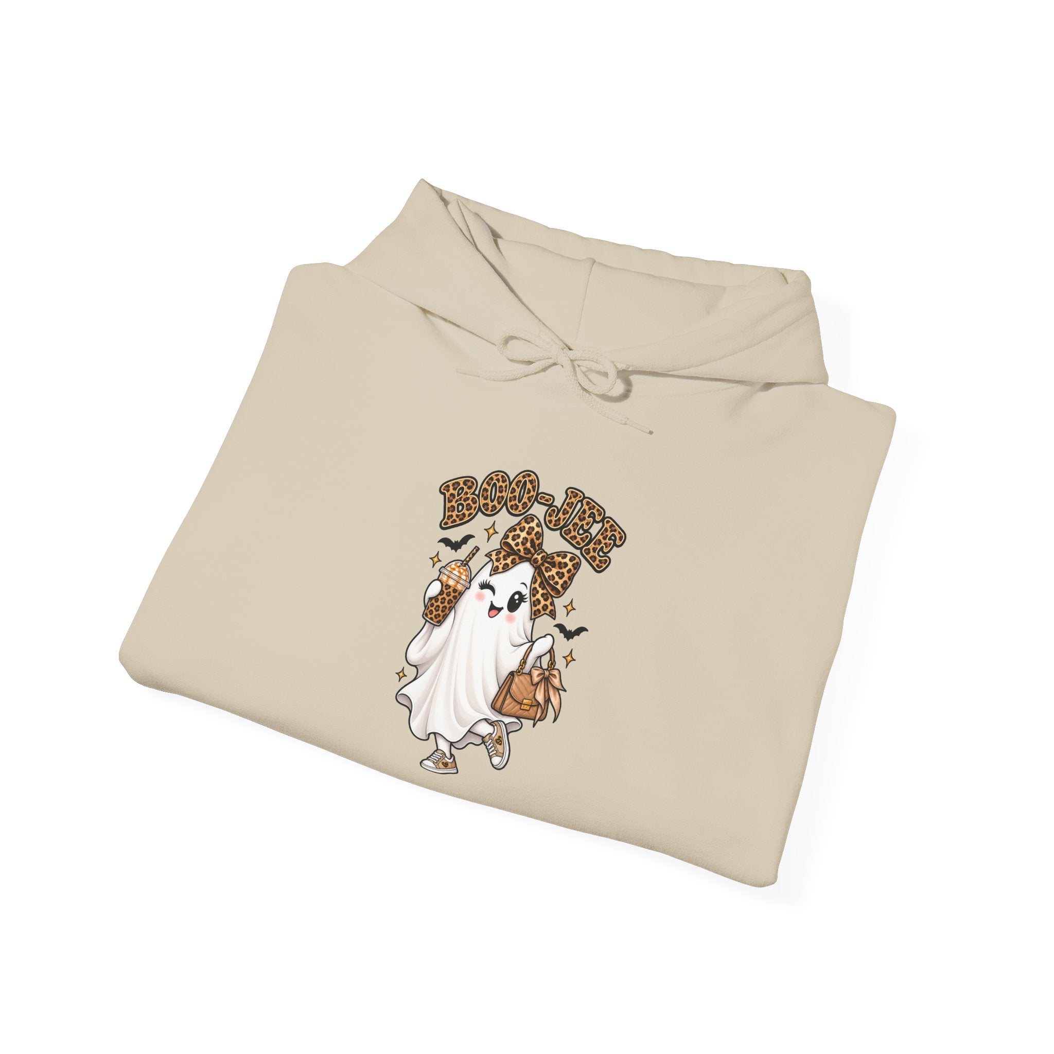 Leopard Bow Ghost Hoodie — Cute Halloween Pumpkin Sweatshirt