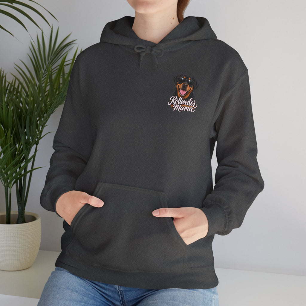Rottweiler Mama Hoodie — Cute Rottie Portrait Pullover for Dog Moms