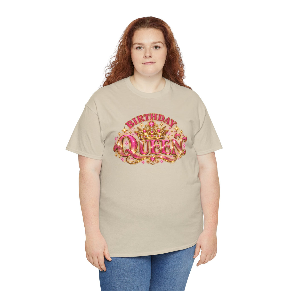 Birthday Queen Graphic T-Shirt | Pink & Gold Crown