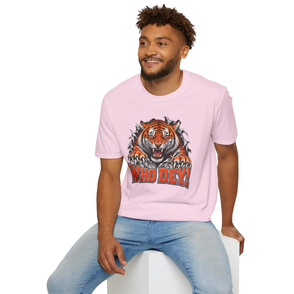 Tiger Graphic T-Shirt — "Who Dey!" Fierce Roaring Design