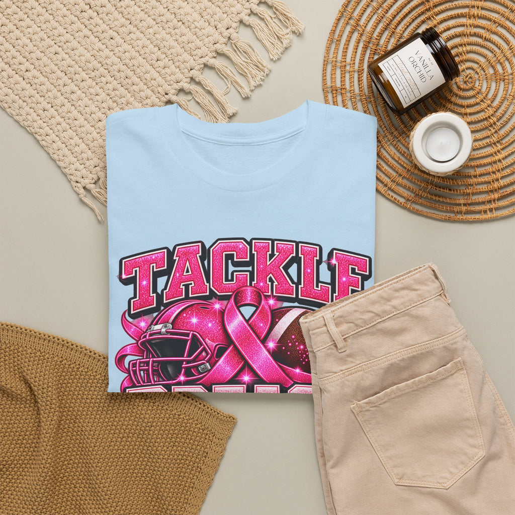 T-Shirt — "Tackle Breast Cancer" Pink Football Awareness Tee