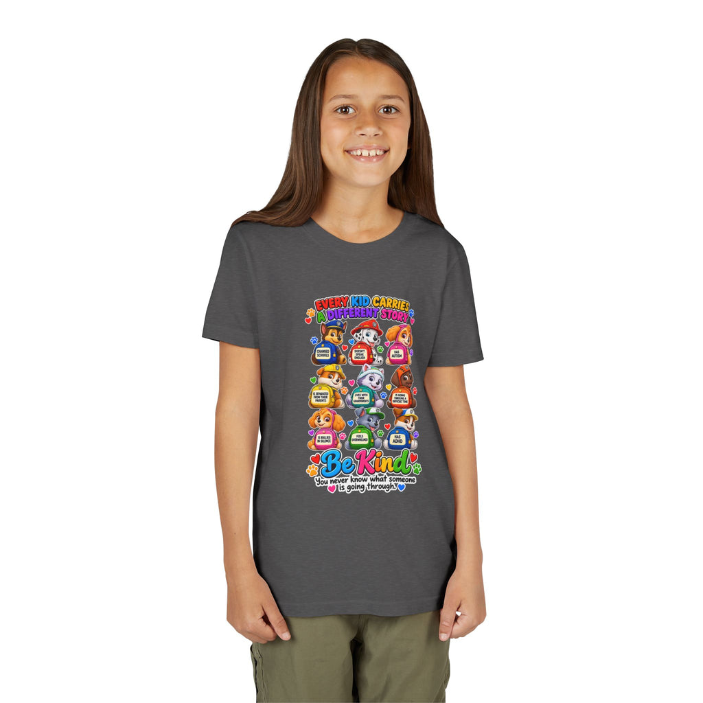 Be Kind Youth Short Sleeve Tee – Colorful Cartoon Character Shirt