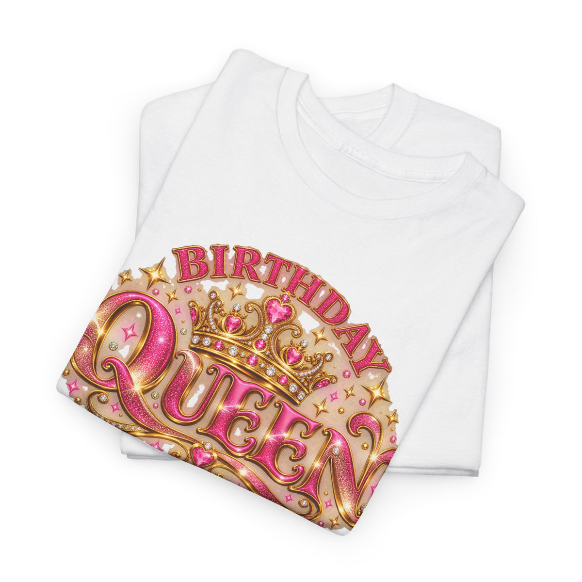 Birthday Queen Graphic T-Shirt | Pink & Gold Crown