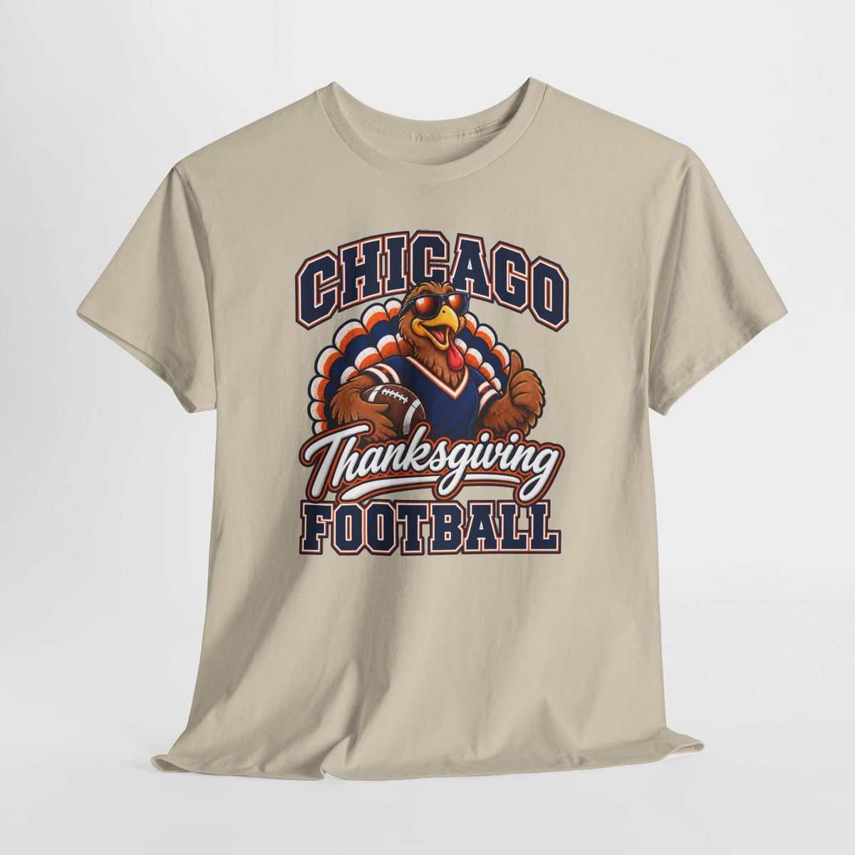 Chicago Thanksgiving Football T-Shirt — Turkey Mascot Game Day Tee
