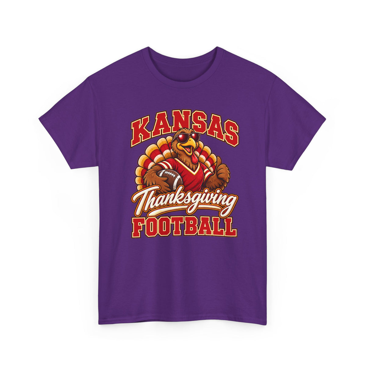 Kansas Thanksgiving Football T‑Shirt — Turkey Mascot Holiday Game Tee