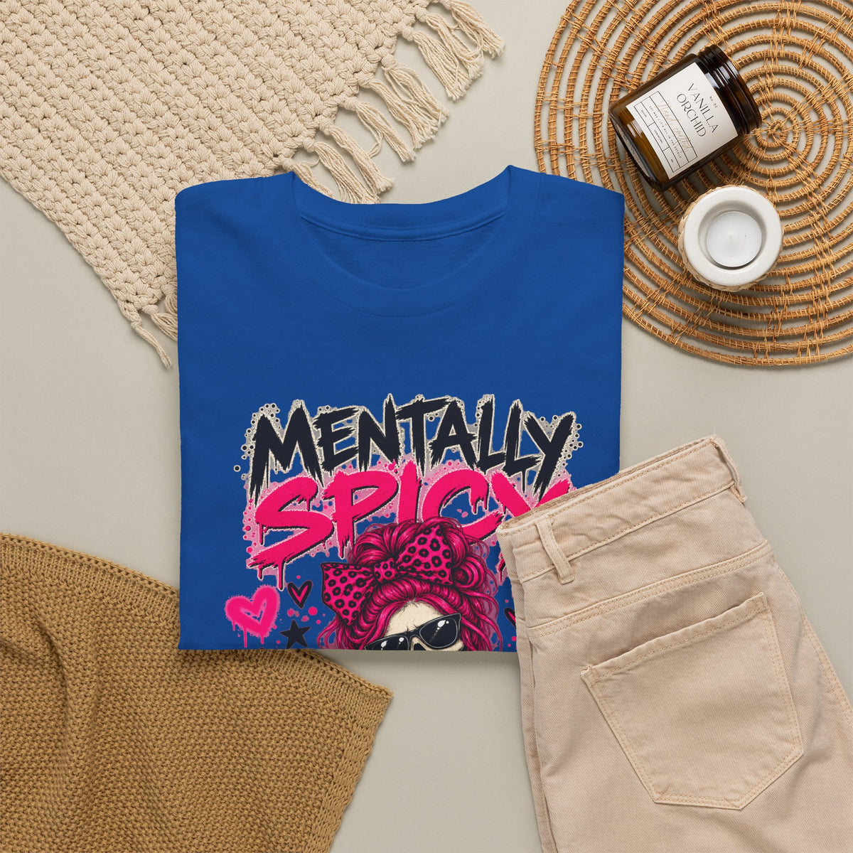 Mentally Spicy Skeleton Graphic T-Shirt