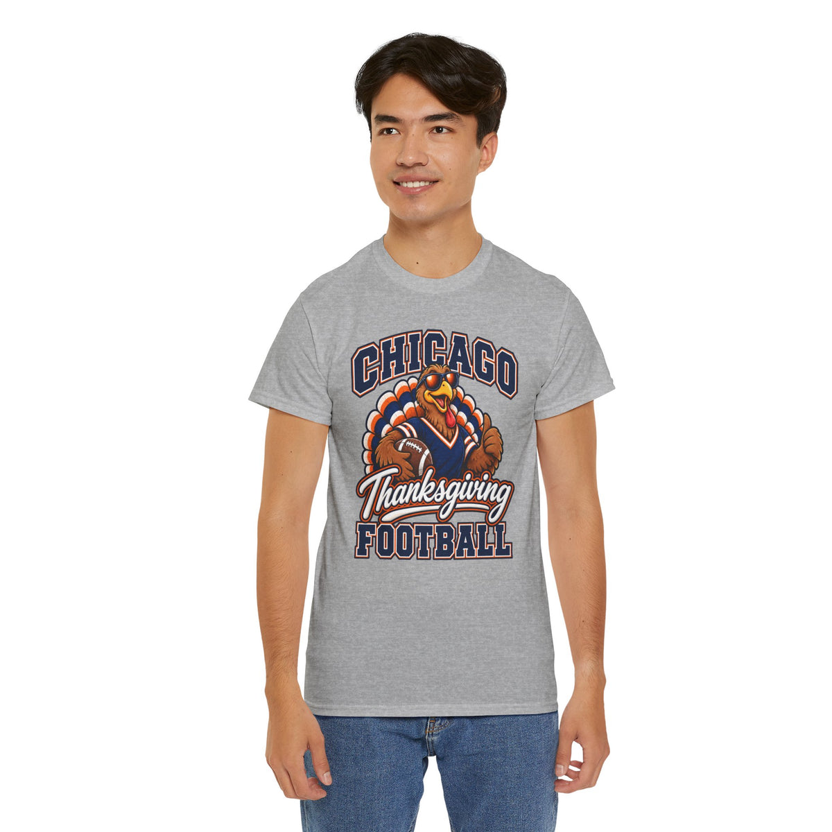 Chicago Thanksgiving Football T-Shirt — Turkey Mascot Game Day Tee