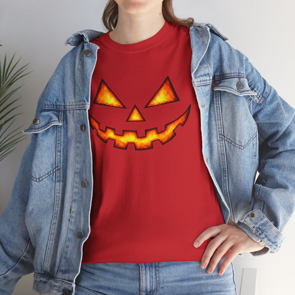 Jack-O'-Lantern Pumpkin Scary Face T-Shirt — Halloween Horror Costume Tee