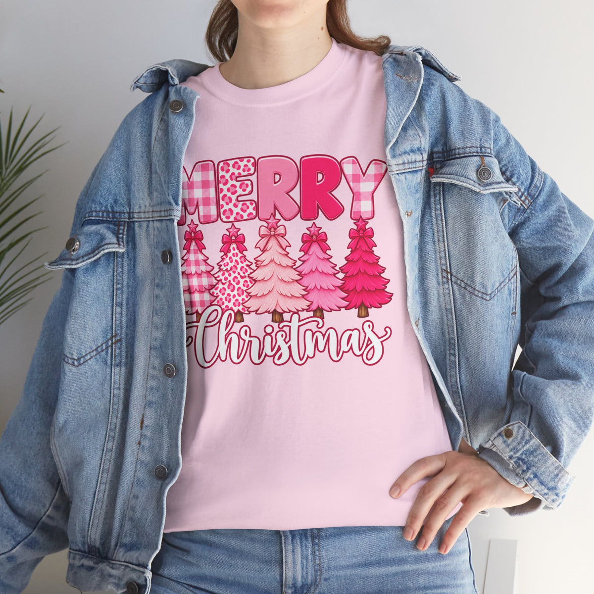 Merry Christmas Pink Christmas Tree T-Shirt
