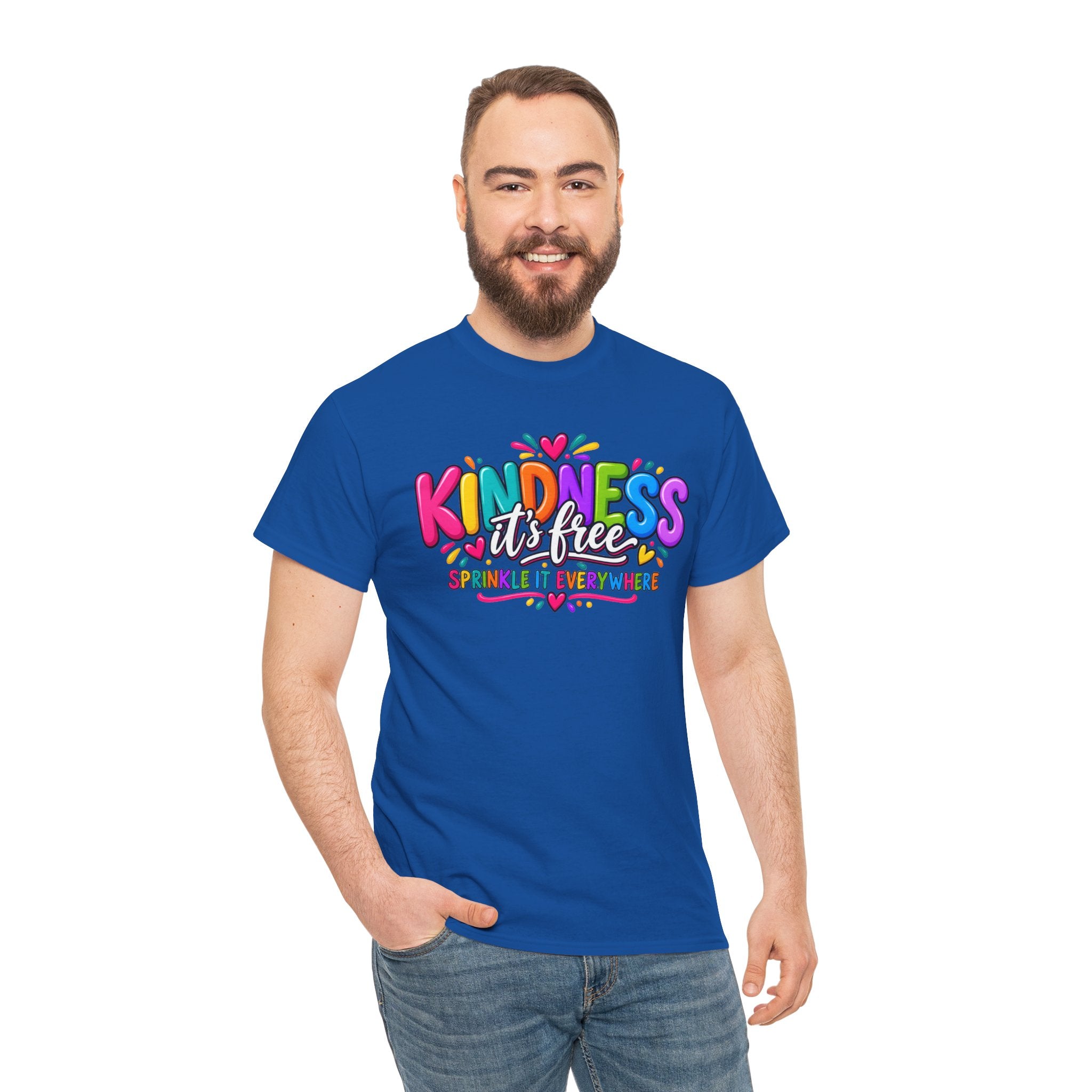 Kindness Is Free Rainbow Tee — Cute Positive Message T-Shirt