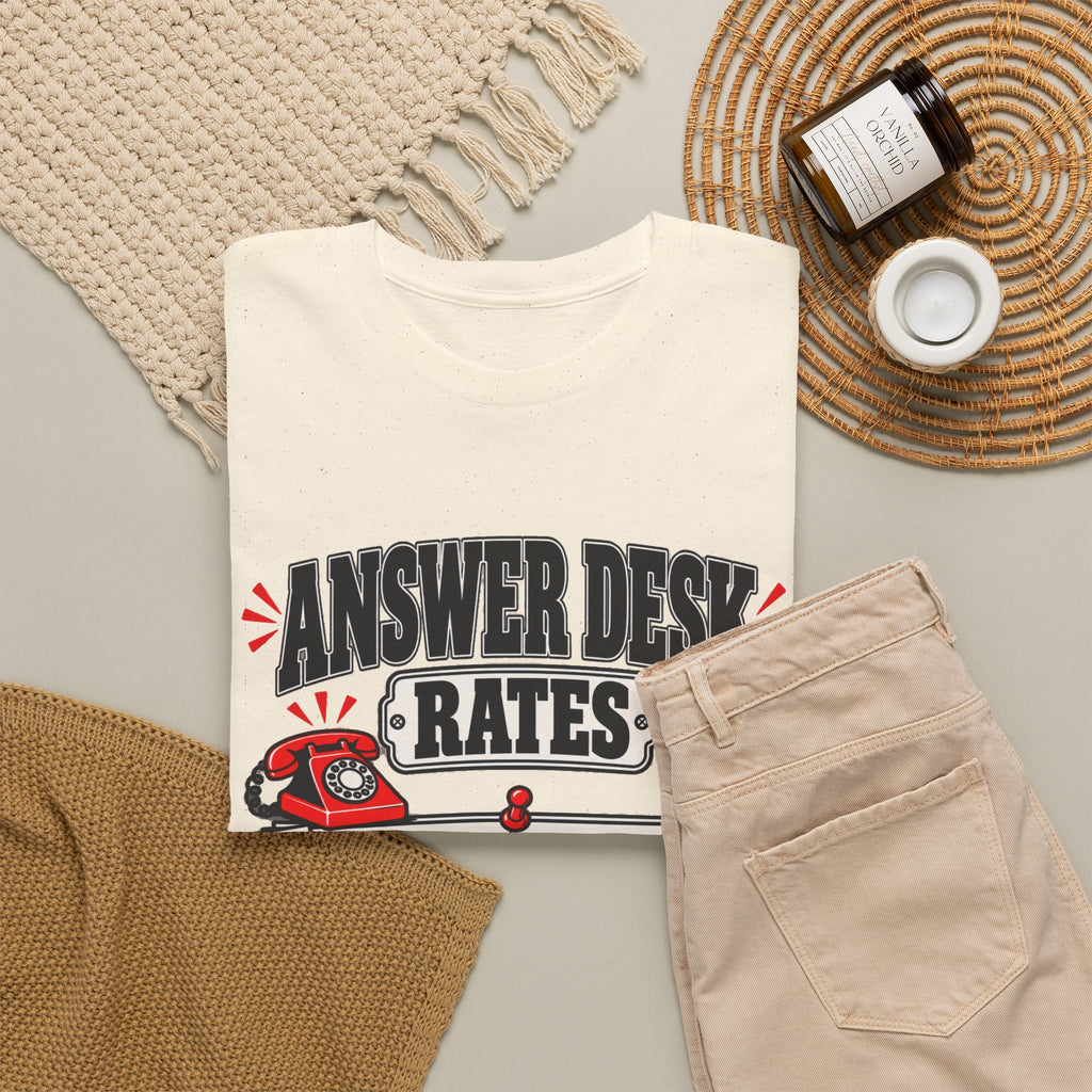 Answer Desk Rates T-Shirt — Funny Help Desk IT Support Tee ("Answer 1.00, Correct Answer 4.00")