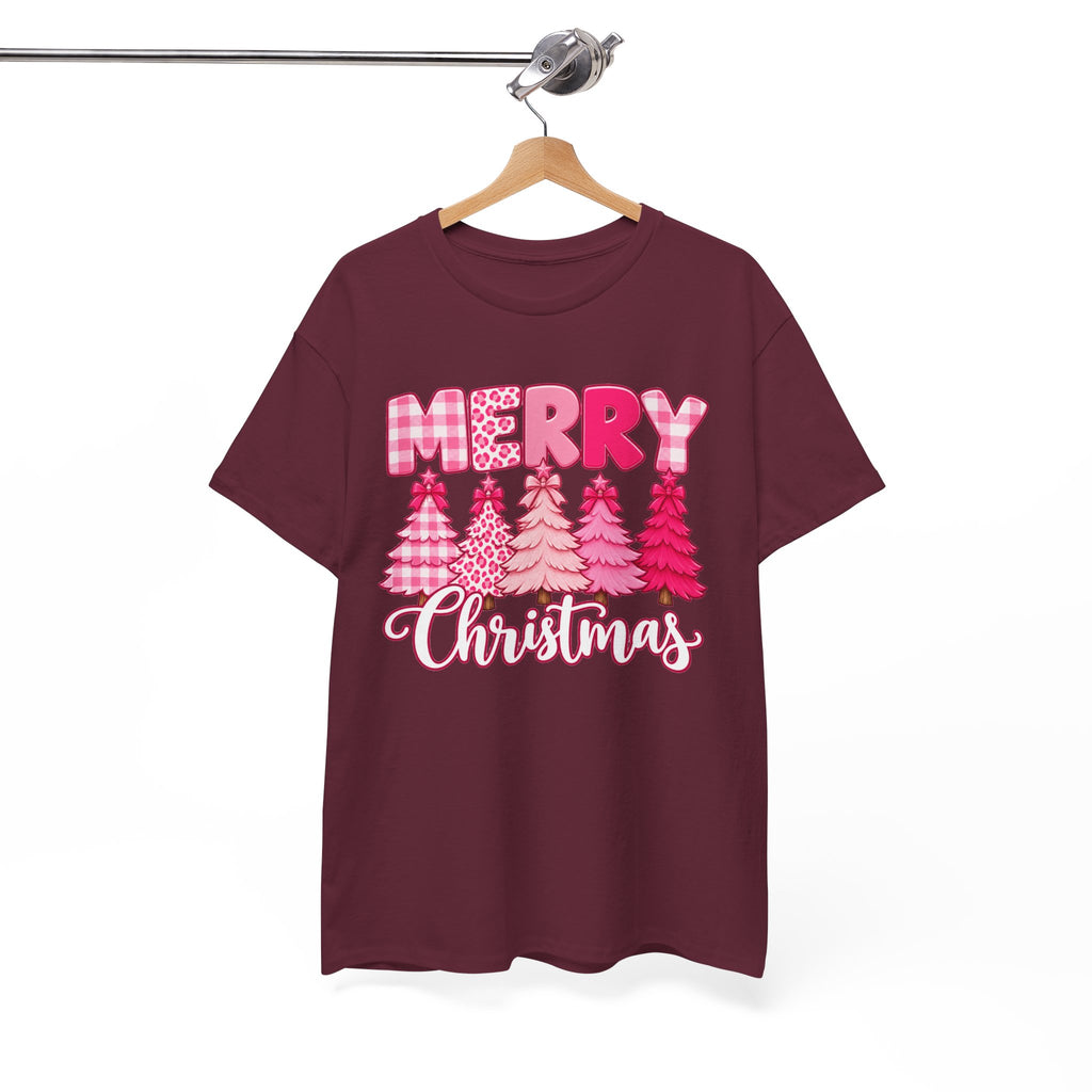 Merry Christmas Pink Christmas Tree T-Shirt