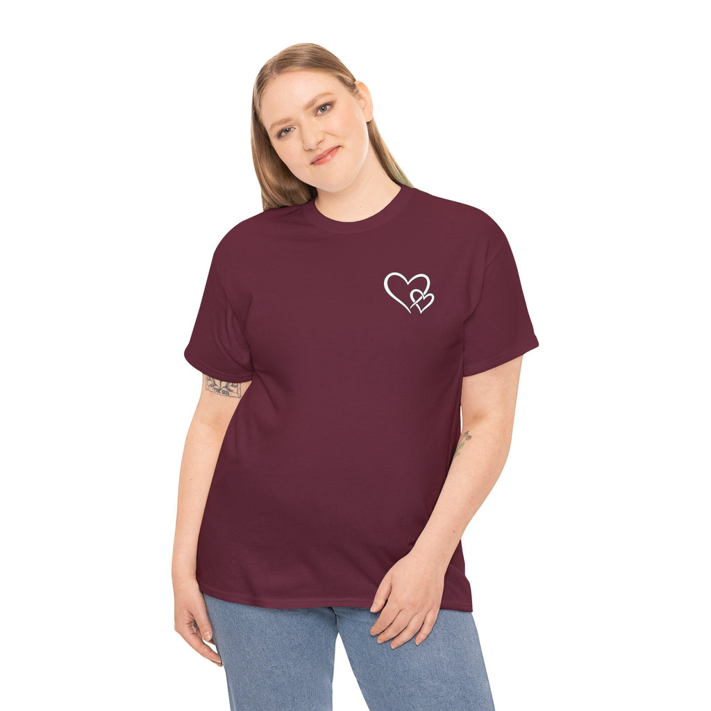 Inspirational Heart T-Shirt – "To the Person Behind Me: You Are Amazing, Beautiful and Enough" Motivational Tee