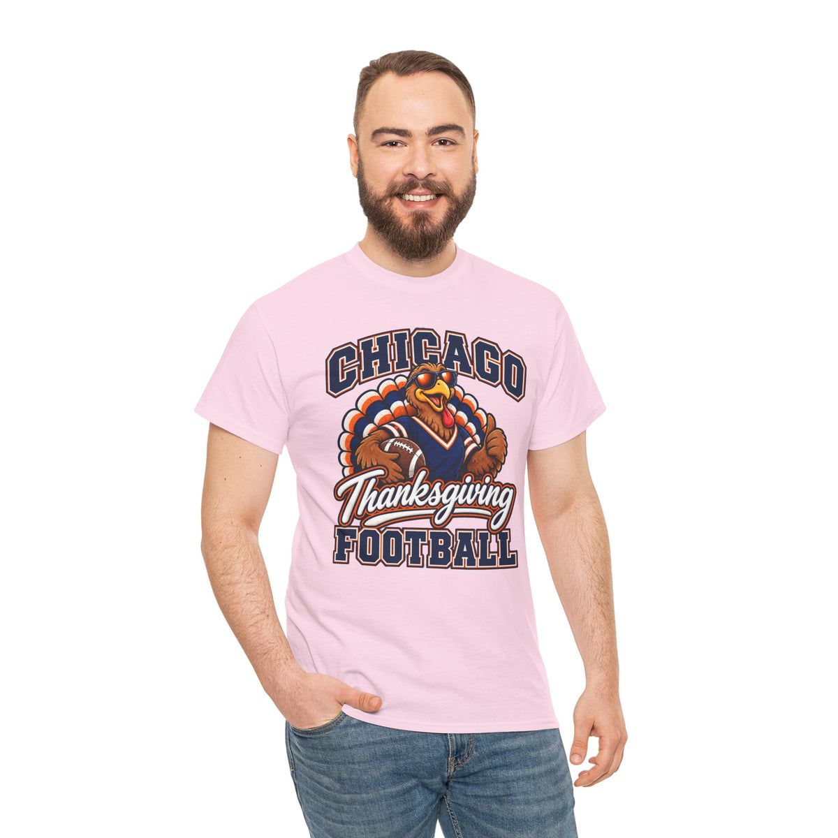 Chicago Thanksgiving Football T-Shirt — Turkey Mascot Game Day Tee