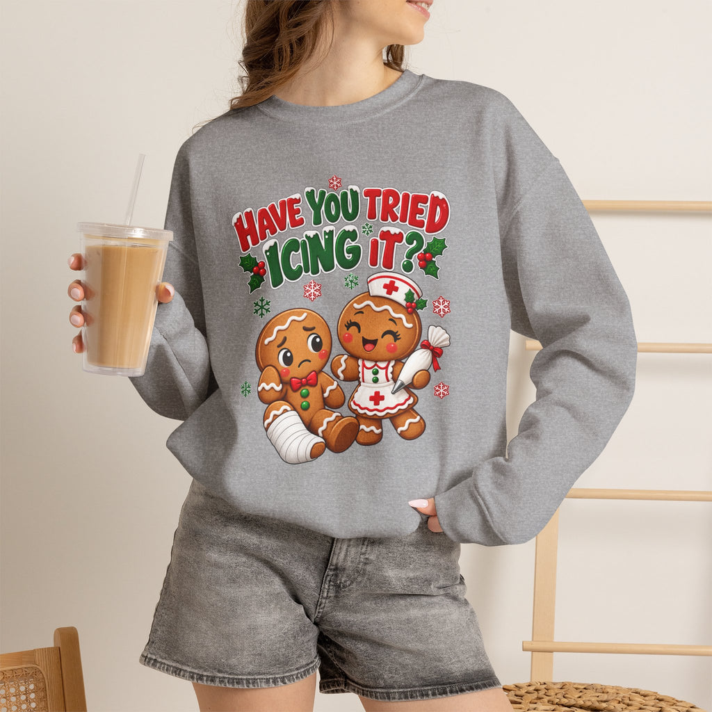 Have You Tried Icing It? Gingerbread Couple Christmas Sweatshirt
