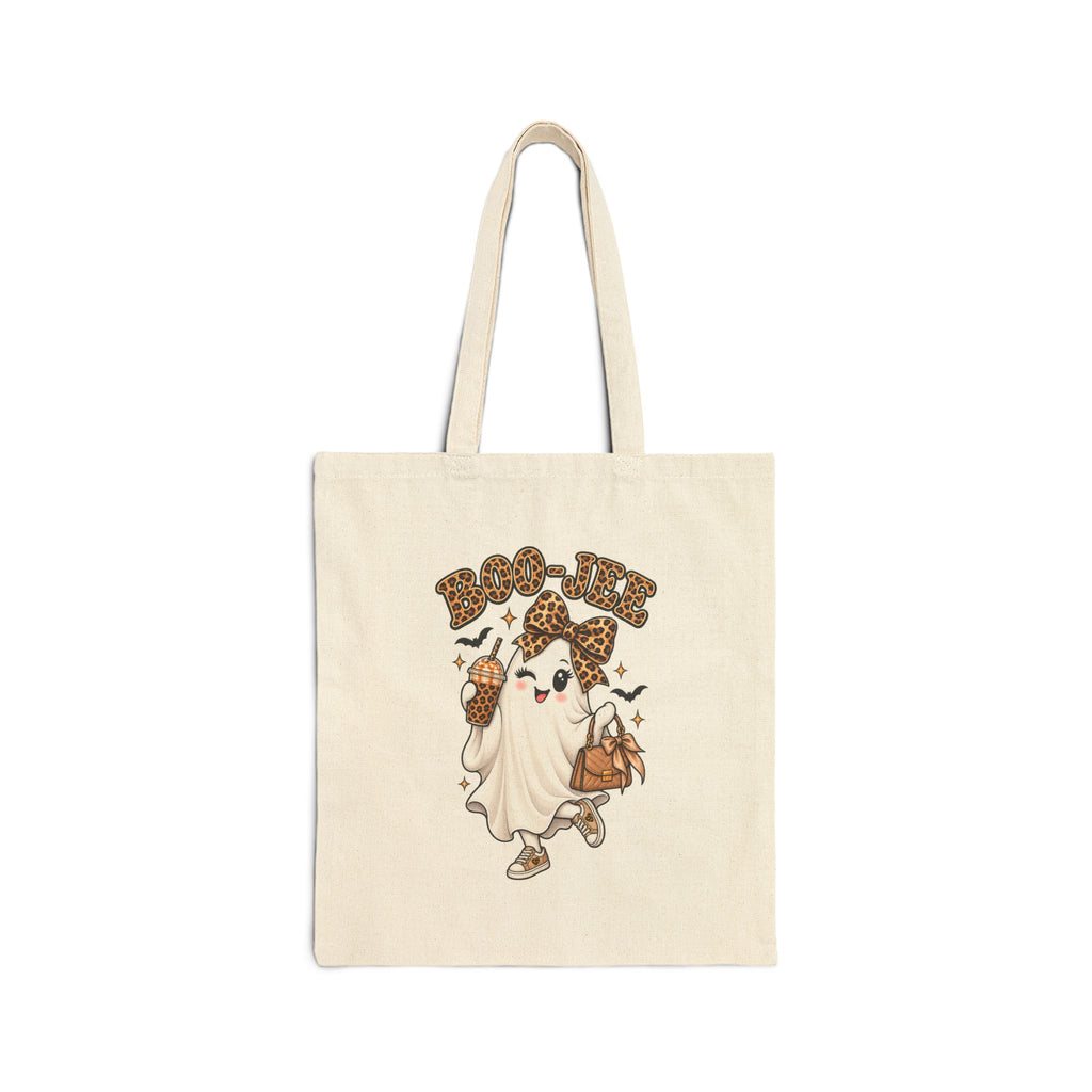 Boo-Yah Leopard Ghost Halloween Tote Bag