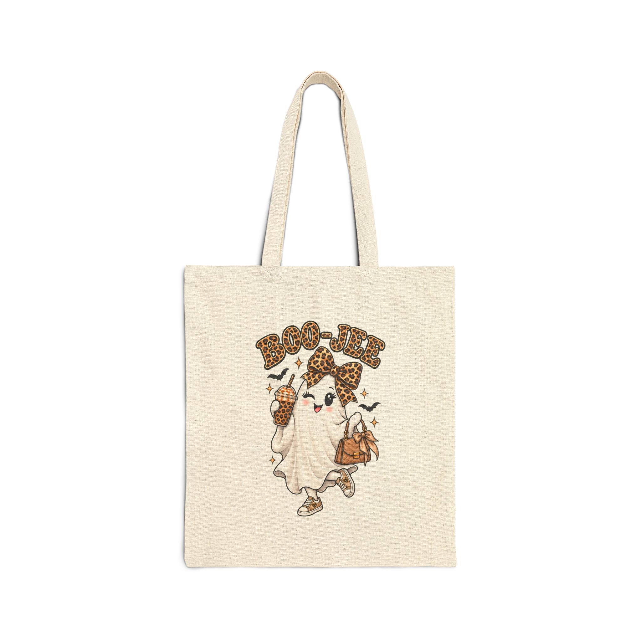 Boo-Yah Leopard Ghost Halloween Tote Bag