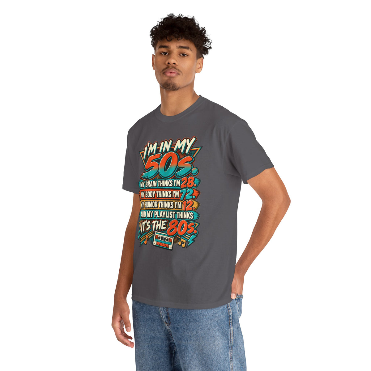 Retro 50s Birthday T‑Shirt — "I'm in My 50s" 80s Playlist Cassette Tee
