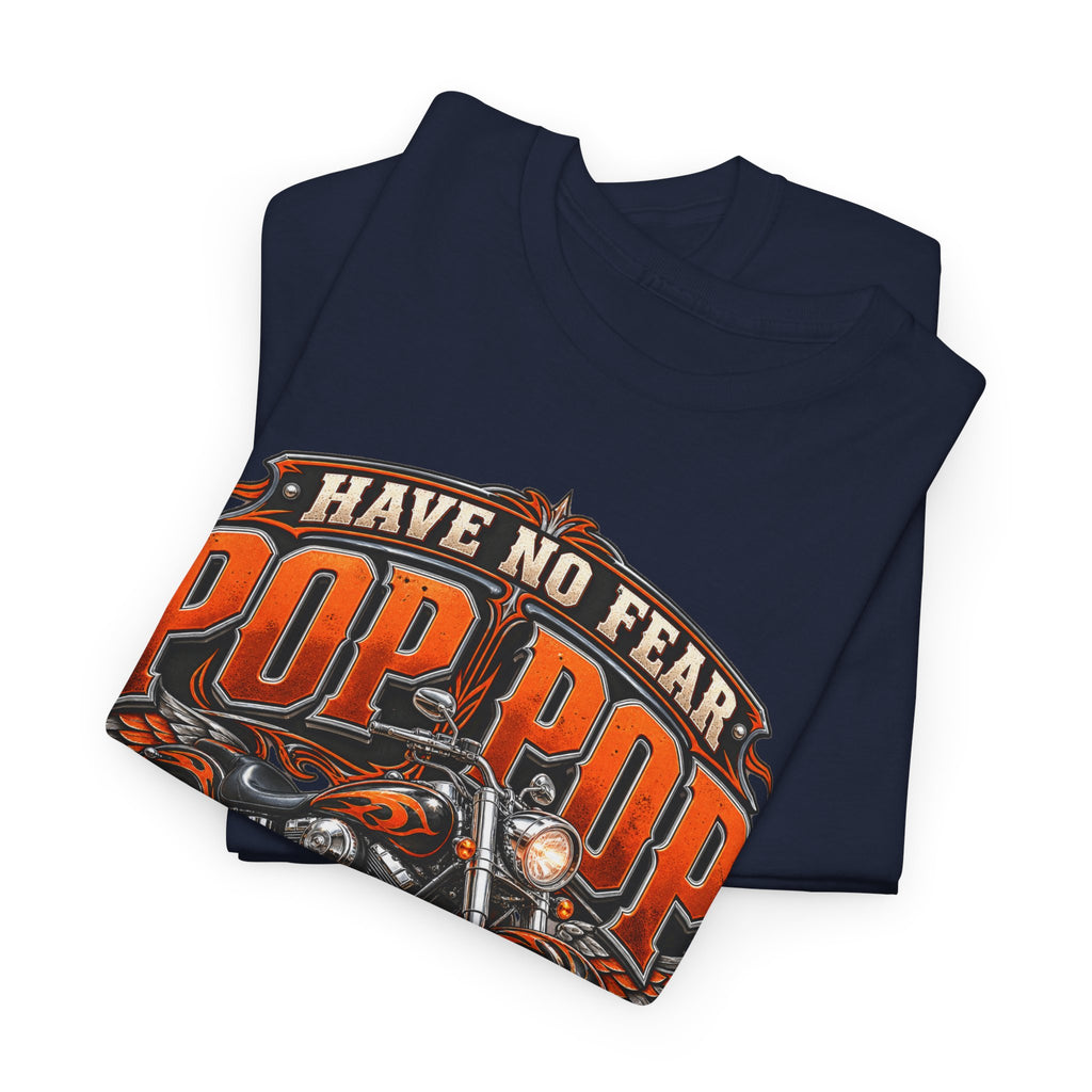 Pop Pop Is Here Motorcycle Dad T-Shirt
