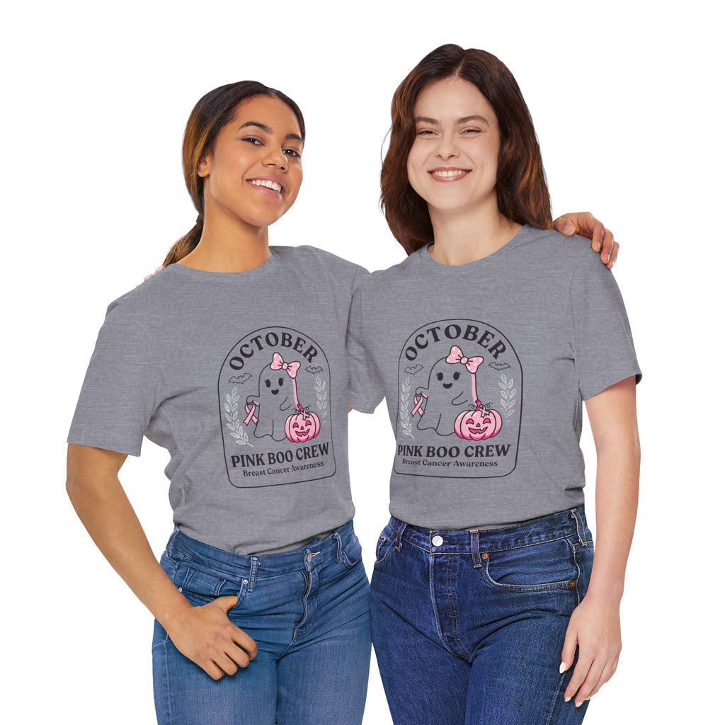 October Pink Boo Crew Tee — Breast Cancer Awareness Ghost T-Shirt
