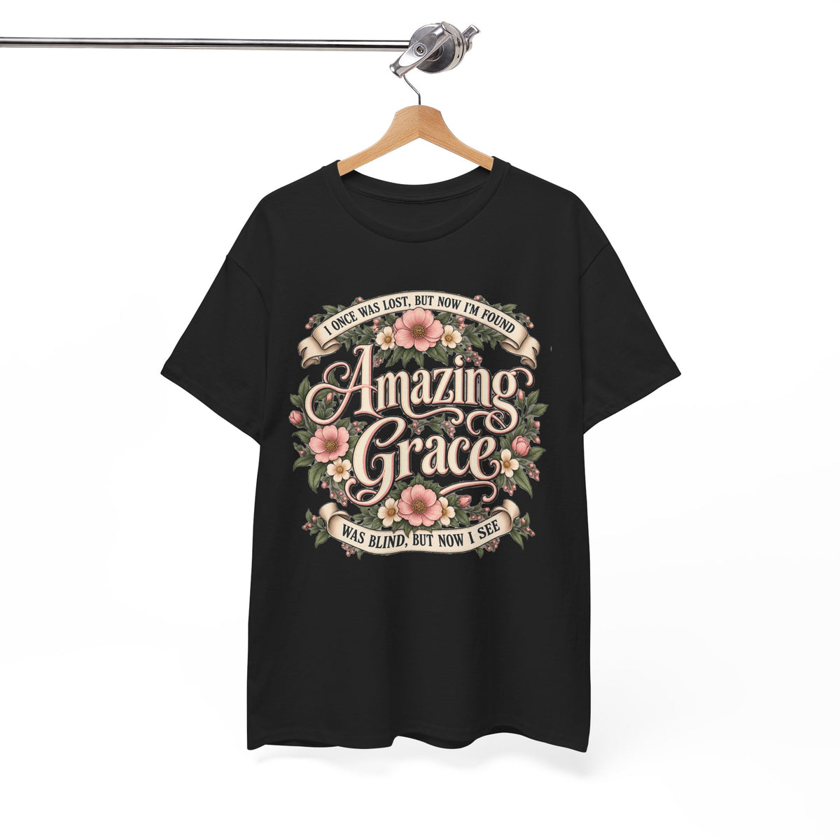 Amazing Grace Floral T-Shirt — Vintage Christian Faith Tee