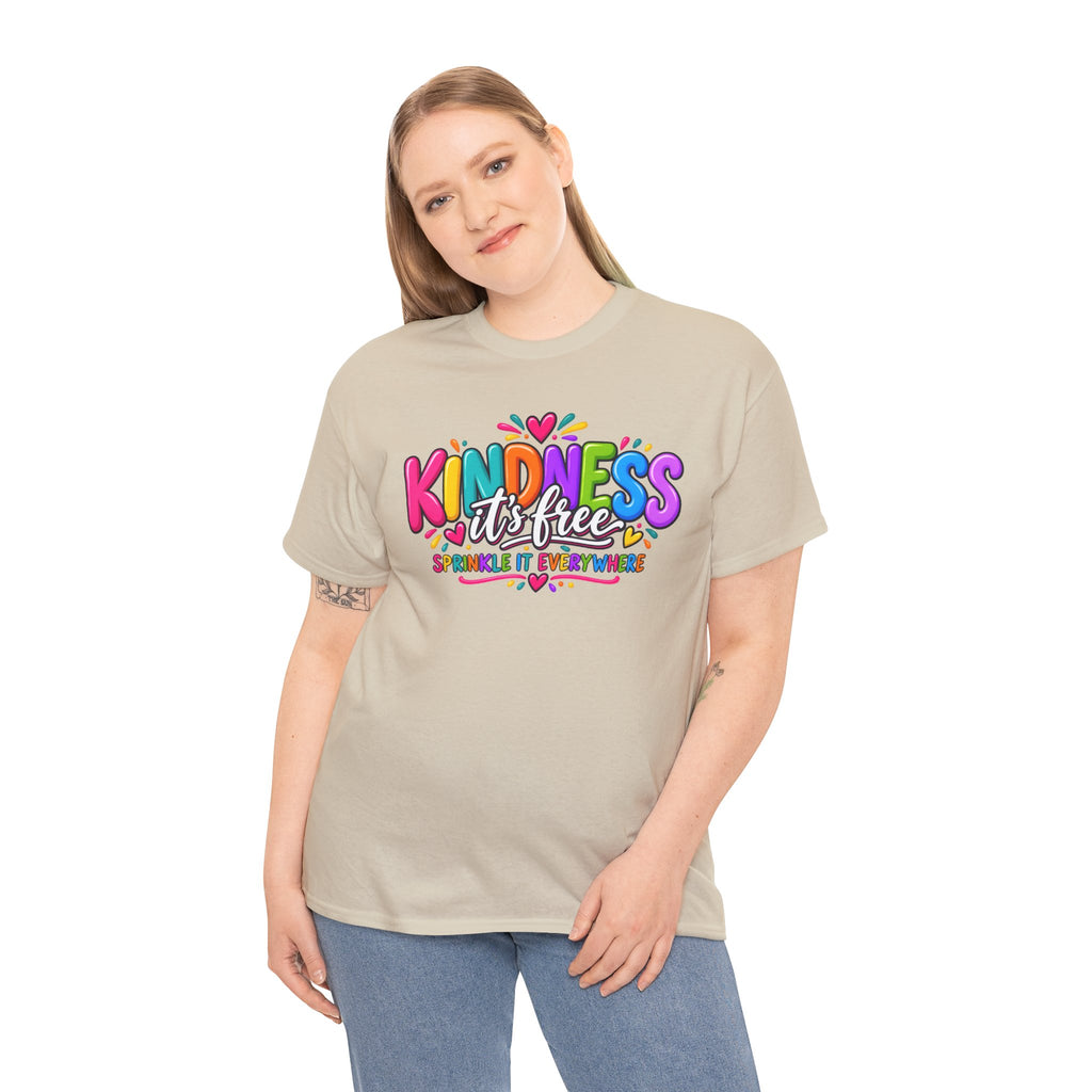 Kindness Is Free Rainbow Tee — Cute Positive Message T-Shirt