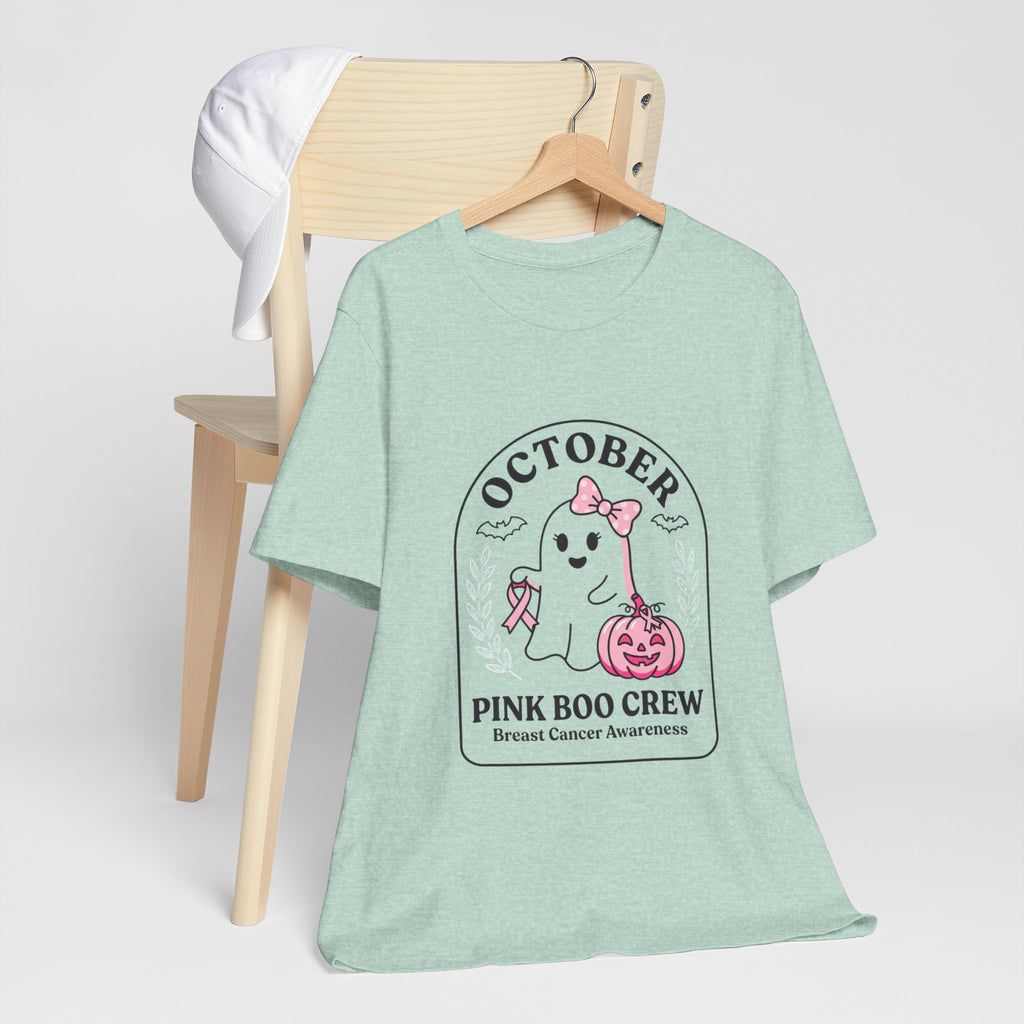 October Pink Boo Crew Tee — Breast Cancer Awareness Ghost T-Shirt