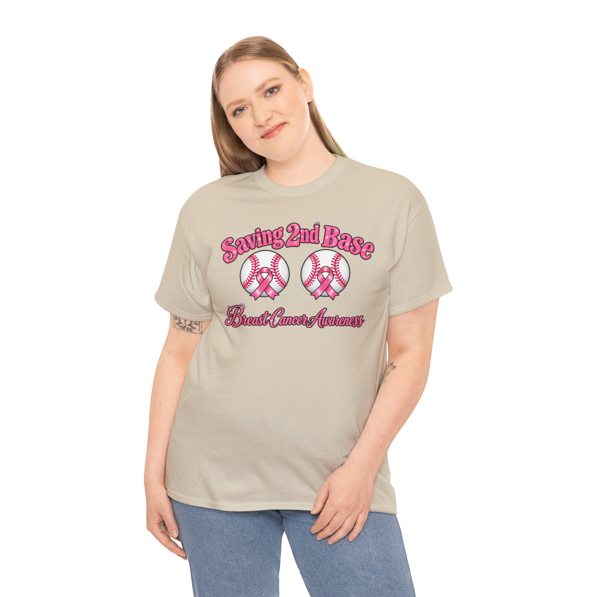 Saving 2nd Base Breast Cancer Awareness T-Shirt