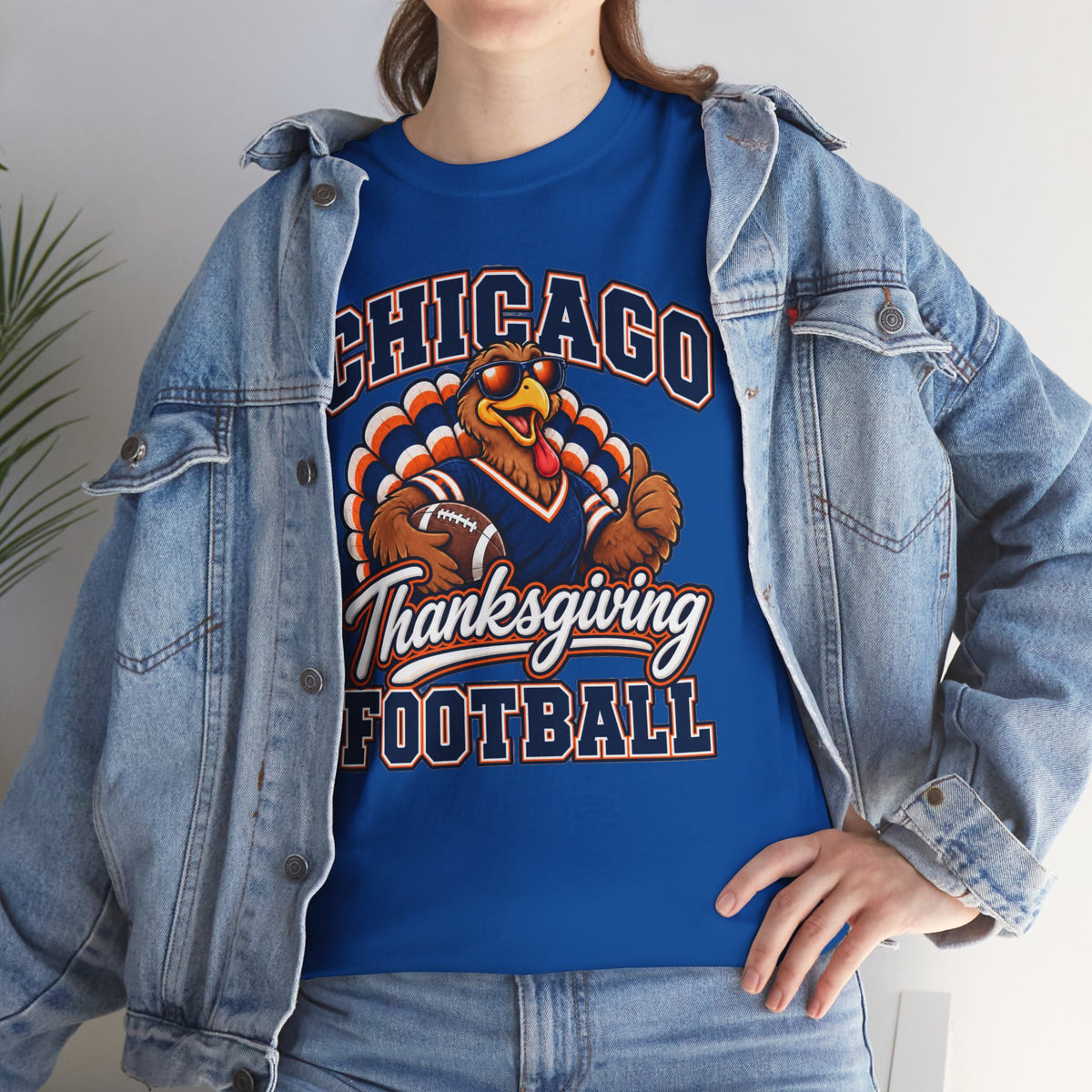 Chicago Thanksgiving Football T-Shirt — Turkey Mascot Game Day Tee