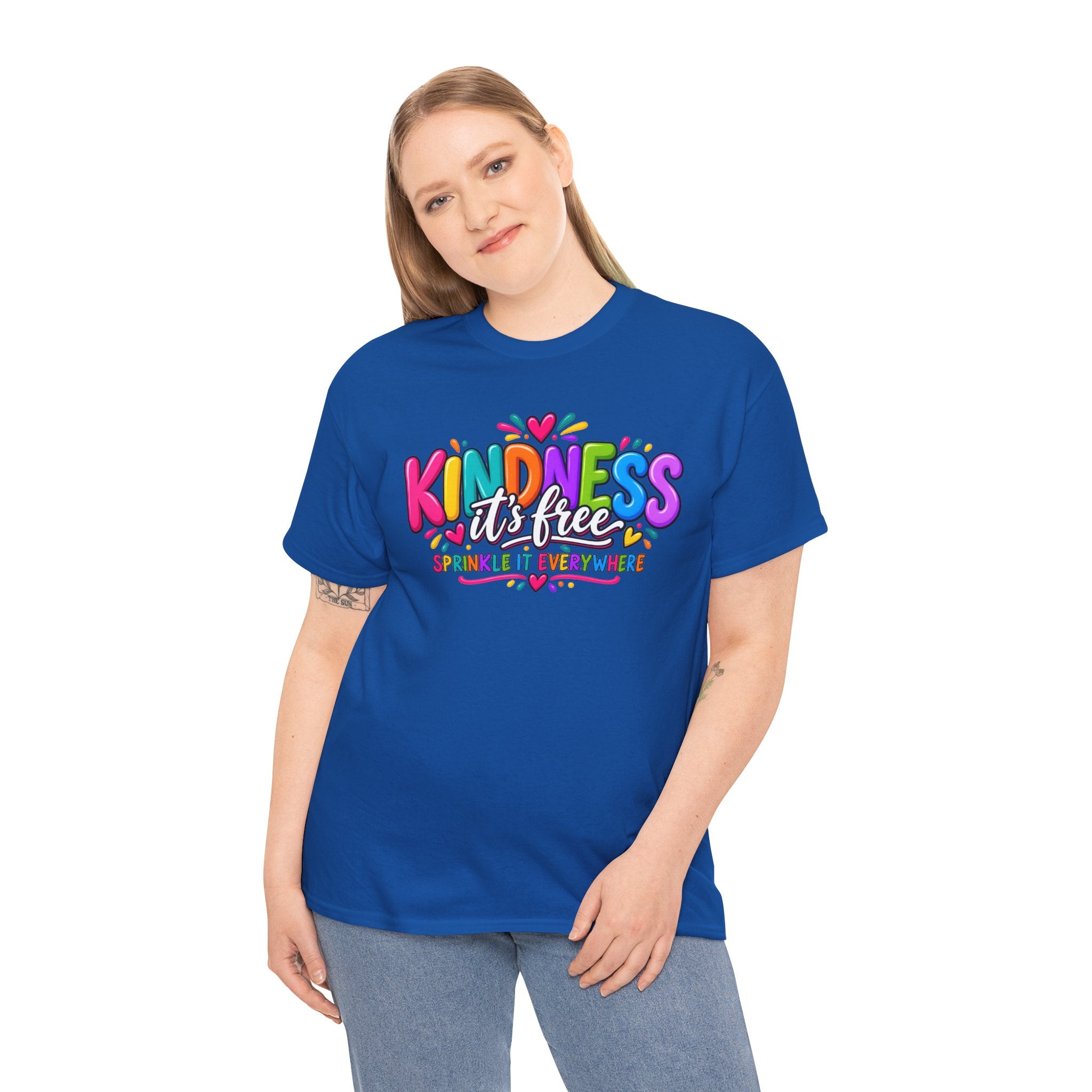 Kindness Is Free Rainbow Tee — Cute Positive Message T-Shirt
