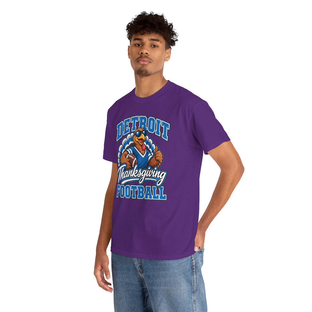 Detroit Thanksgiving Football Tee — Turkey Mascot Game Day Shirt