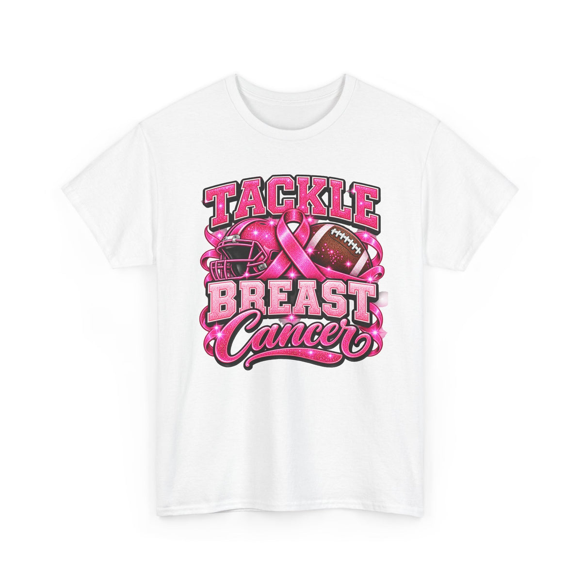 T-Shirt — "Tackle Breast Cancer" Pink Football Awareness Tee