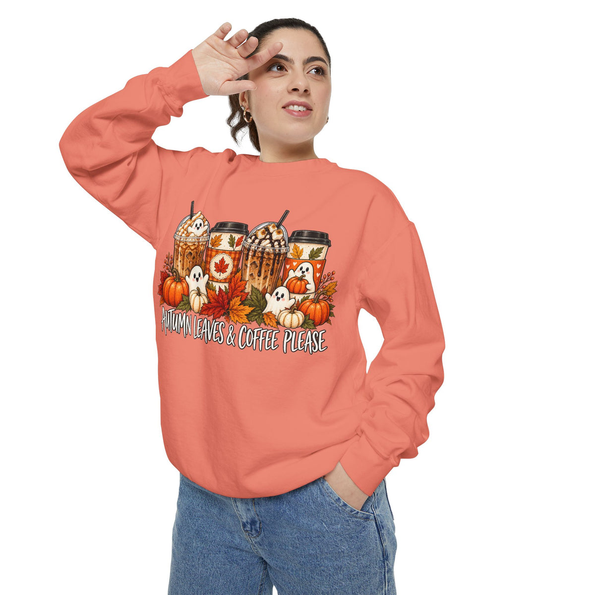 Pumpkin Spice Coffee Sweatshirt — Fall Coffee Lover Graphic Sweatshirt