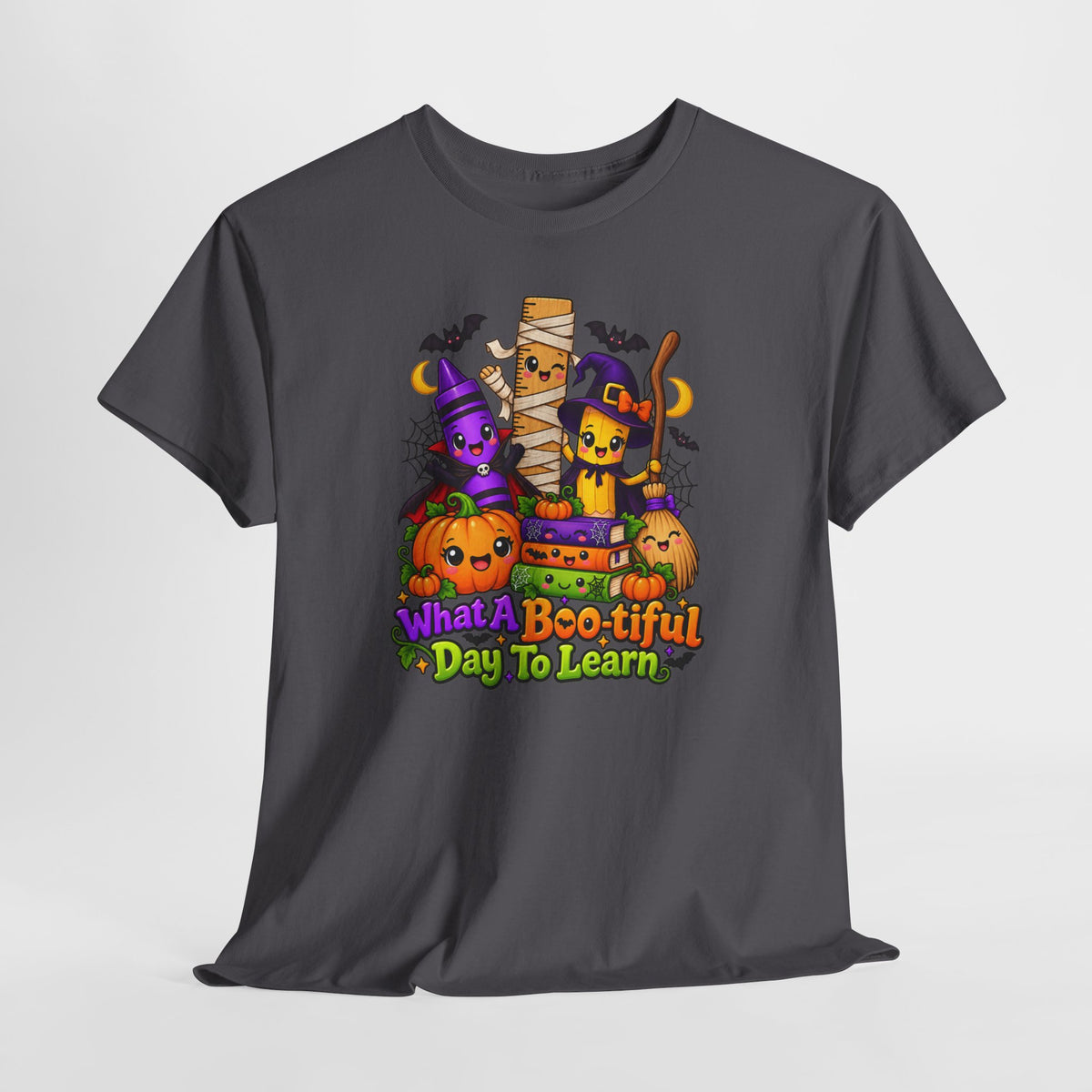 Halloween Teacher Tee — "What A Boo-tiful Day To Learn" Kids' Classroom Shirt