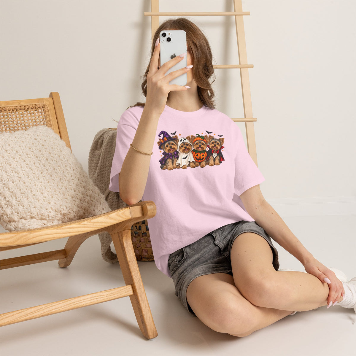 Halloween Yorkie T-Shirt — Cute Yorkies in Costumes (Pumpkin, Ghost, Witch, Vampire)