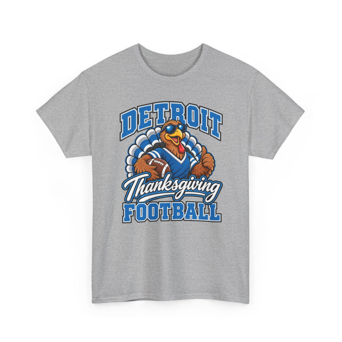 Detroit Thanksgiving Football Tee — Turkey Mascot Game Day Shirt