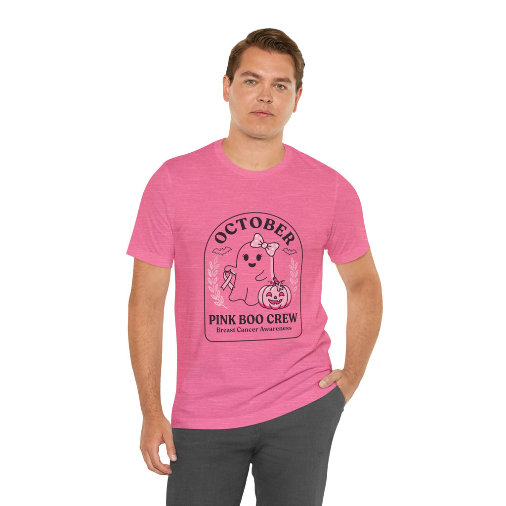 October Pink Boo Crew Tee — Breast Cancer Awareness Ghost T-Shirt