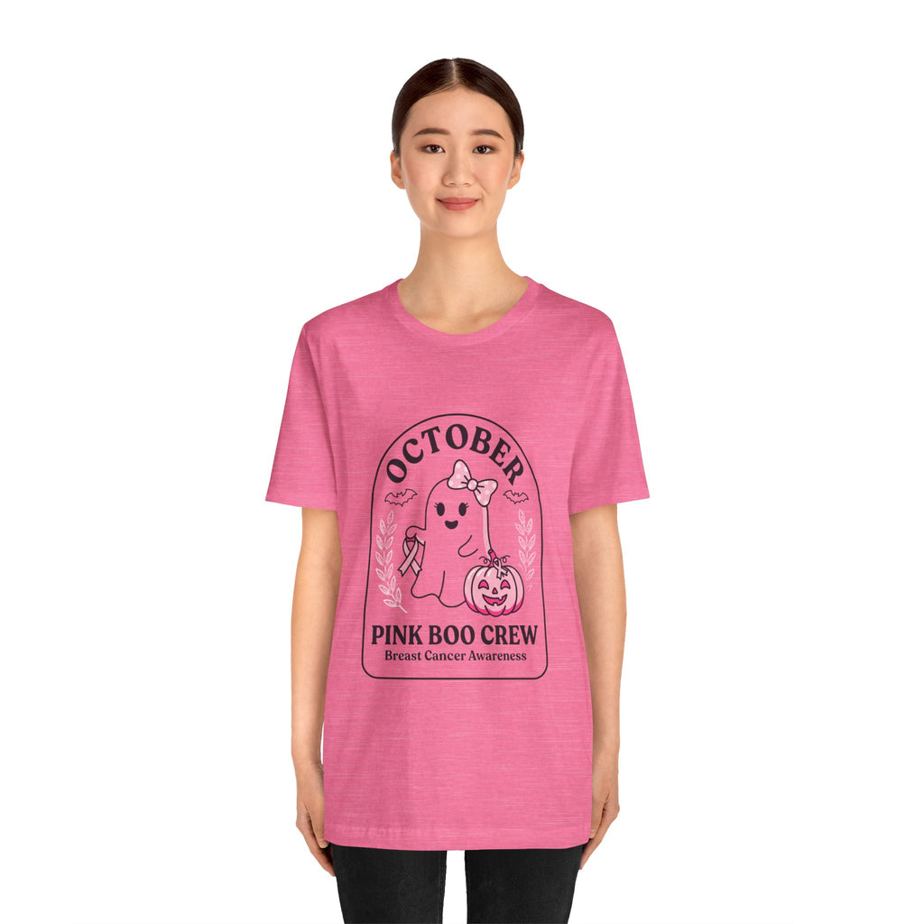 October Pink Boo Crew Tee — Breast Cancer Awareness Ghost T-Shirt