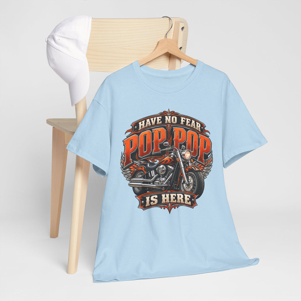 Pop Pop Is Here Motorcycle Dad T-Shirt