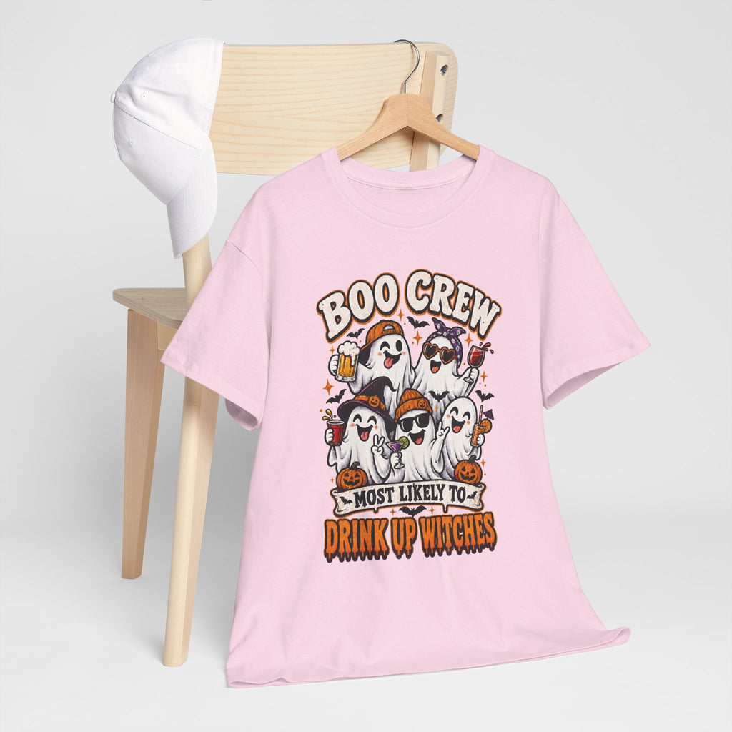 Boo Crew Halloween Tee — "Most Likely to Drink Up Witches" Ghost Party Shirt