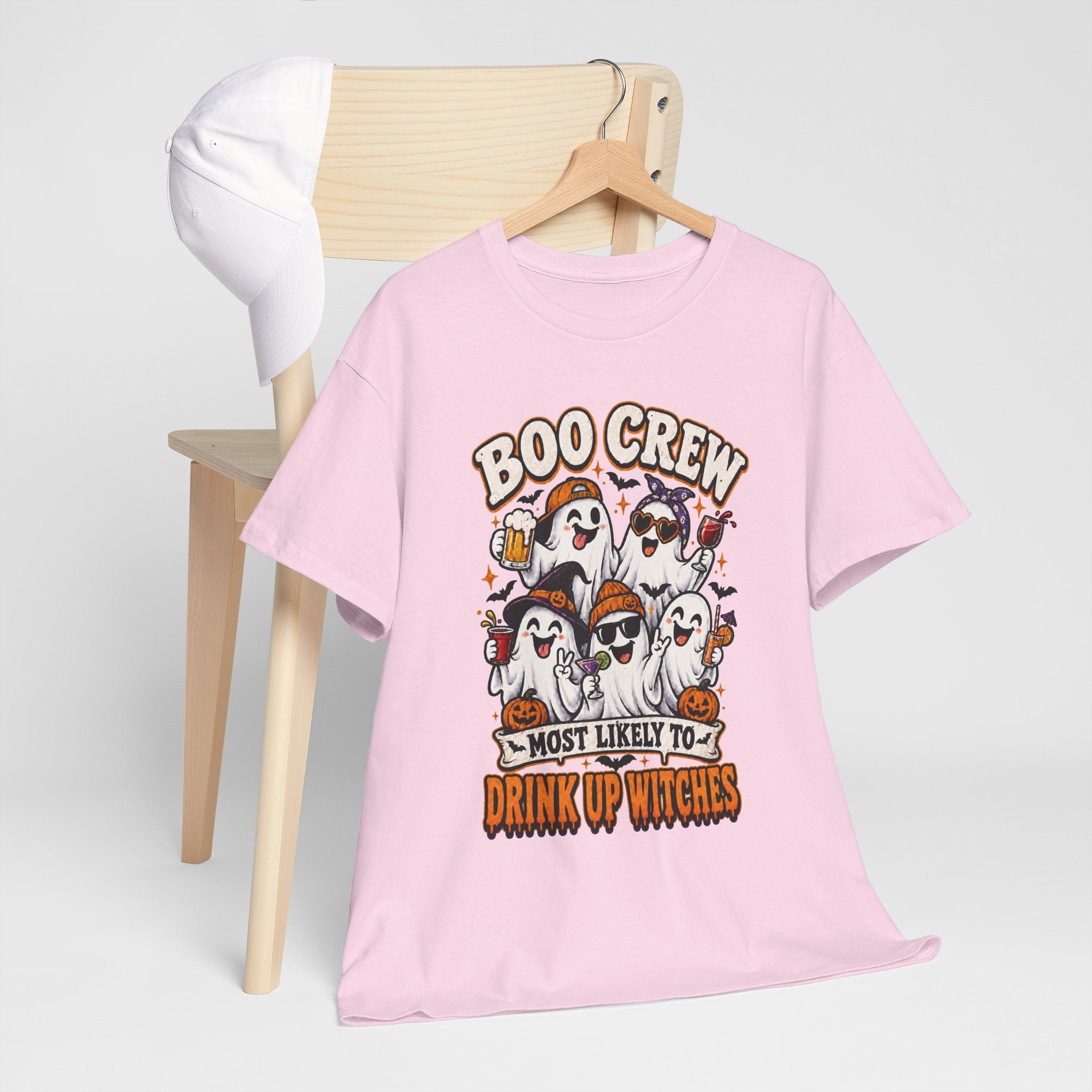 Boo Crew Halloween Tee — "Most Likely to Drink Up Witches" Ghost Party Shirt