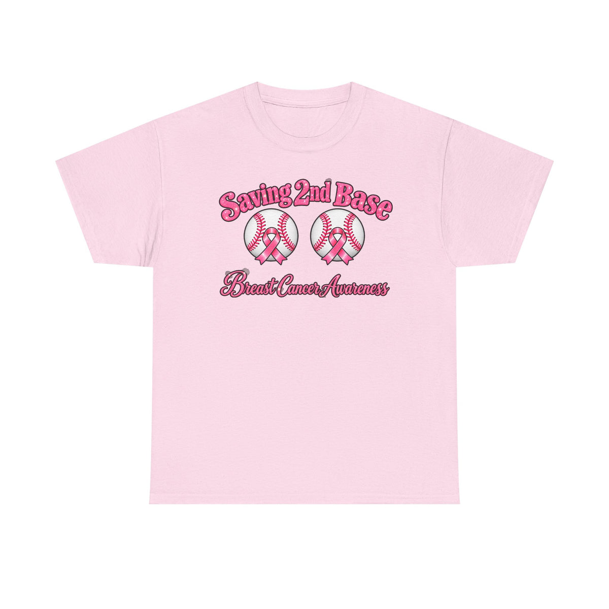 Saving 2nd Base Breast Cancer Awareness T-Shirt